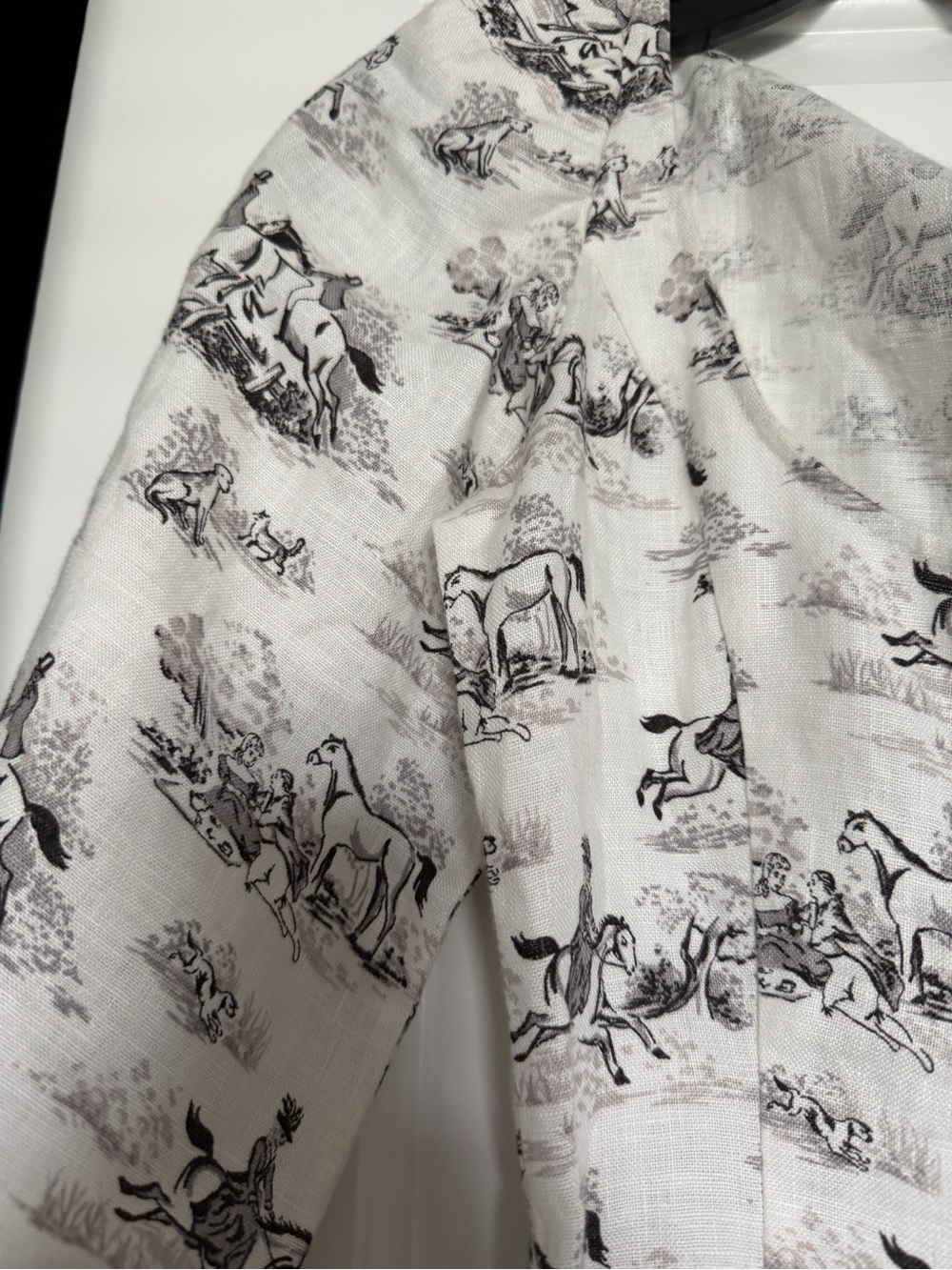 Reformation White Toile Print Puff-Sleeve Mini Dress - Picture 6 of 10